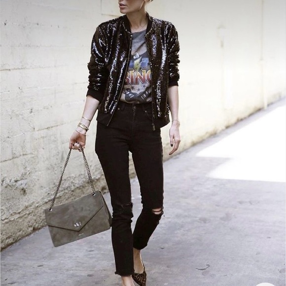 Anine Bing Jackets & Blazers - Anine Bing Sequin Bomber Jacket